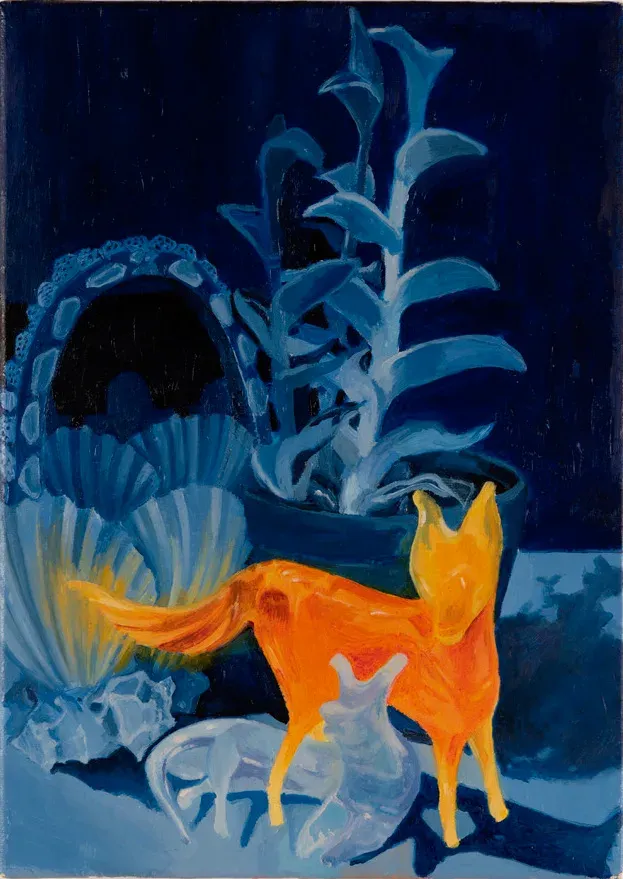 Anna Capolupo, Cani Scirocco, 2020, olio su tela, 30 x 20 cm