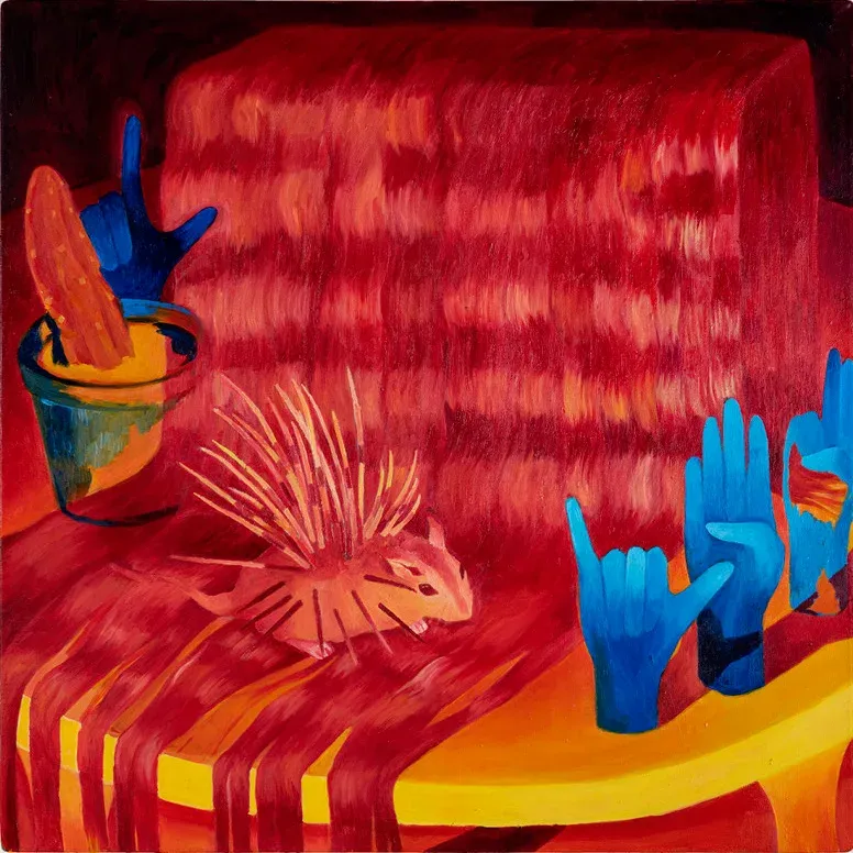 Anna Capolupo, Siepe che parla, 2021, olio su tela, 75 x 75 cm